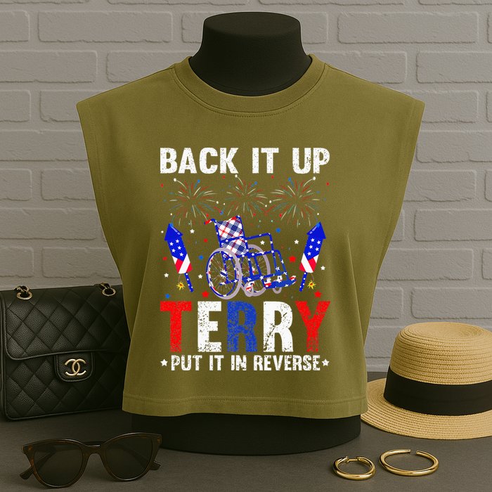 Back It Up Terry Put It In Reverse Funny 4th Of July Garment-Dyed Women's Muscle Tee