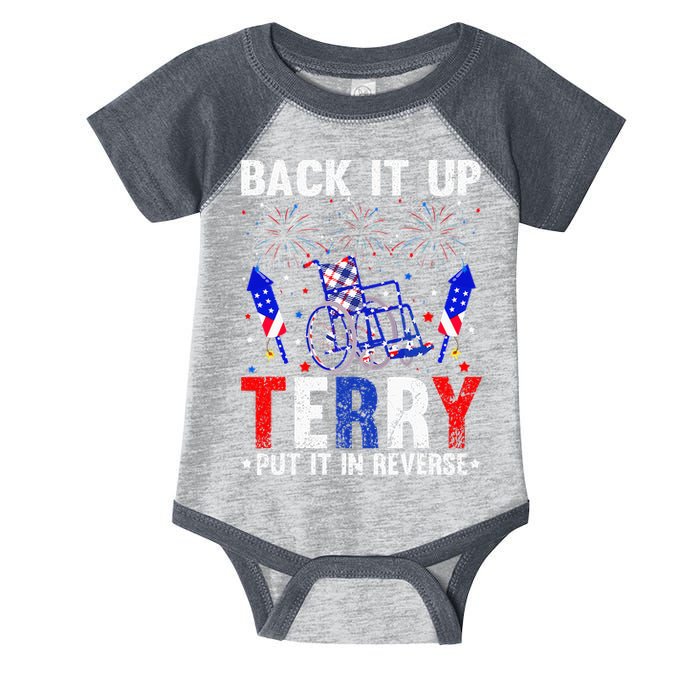 Back It Up Terry Put It In Reverse Funny 4th Of July Infant Baby Jersey Bodysuit