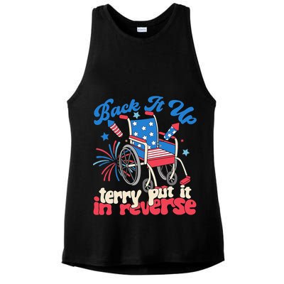Back It Up Terry Put It In Reverse Firework 4th Of July Ladies PosiCharge Tri-Blend Wicking Tank