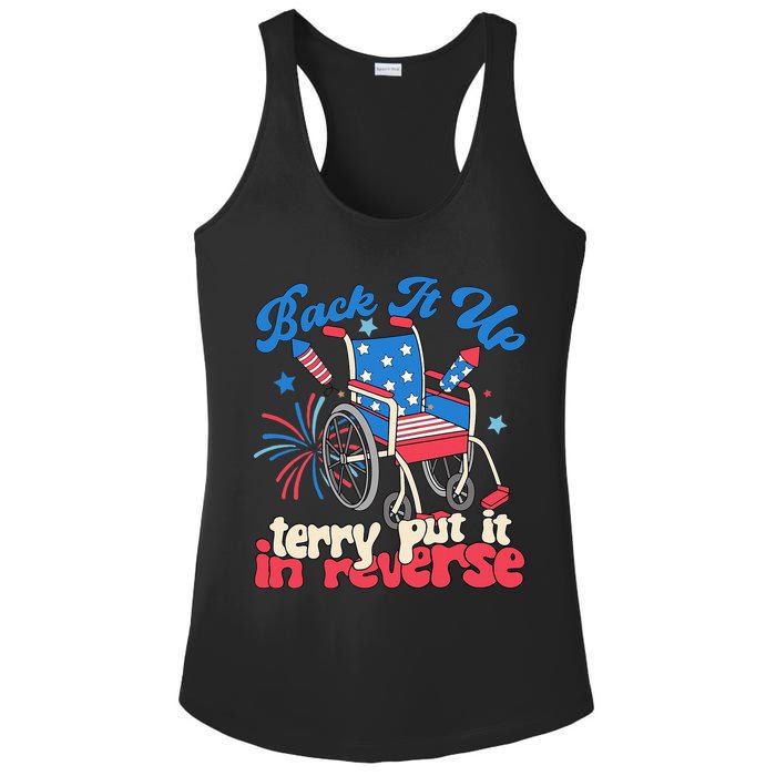 Back It Up Terry Put It In Reverse Firework 4th Of July Ladies PosiCharge Competitor Racerback Tank