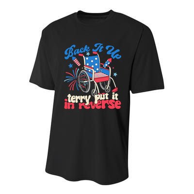 Back It Up Terry Put It In Reverse Firework 4th Of July Youth Performance Sprint T-Shirt