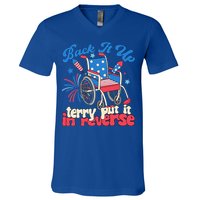 Back It Up Terry Put It In Reverse Firework 4th Of July V-Neck T-Shirt