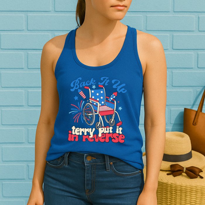 Back It Up Terry Put It In Reverse Firework 4th Of July Womens Tank Top