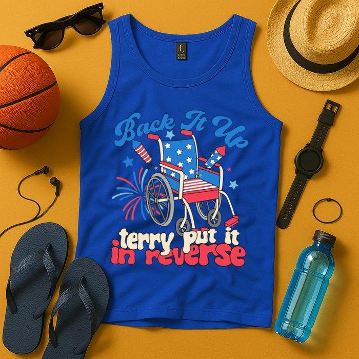Back It Up Terry Put It In Reverse Firework 4th Of July Tank Top