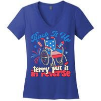 Back It Up Terry Put It In Reverse Firework 4th Of July Women's V-Neck T-Shirt