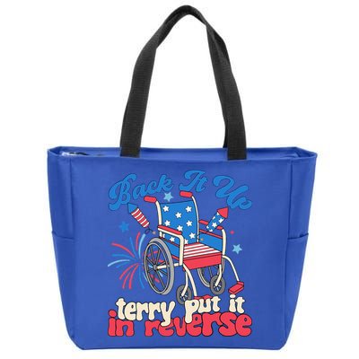 Back It Up Terry Put It In Reverse Firework 4th Of July Zip Tote Bag