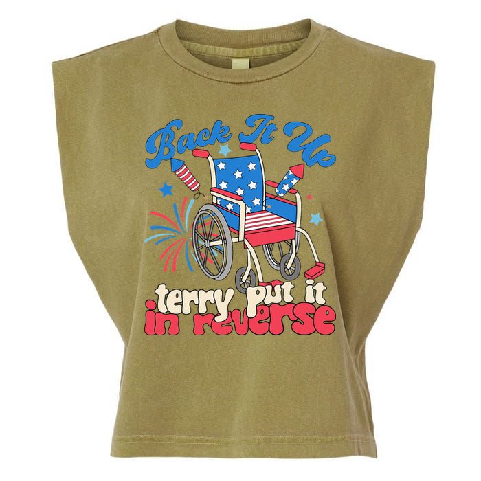 Back It Up Terry Put It In Reverse Firework 4th Of July Garment-Dyed Women's Muscle Tee