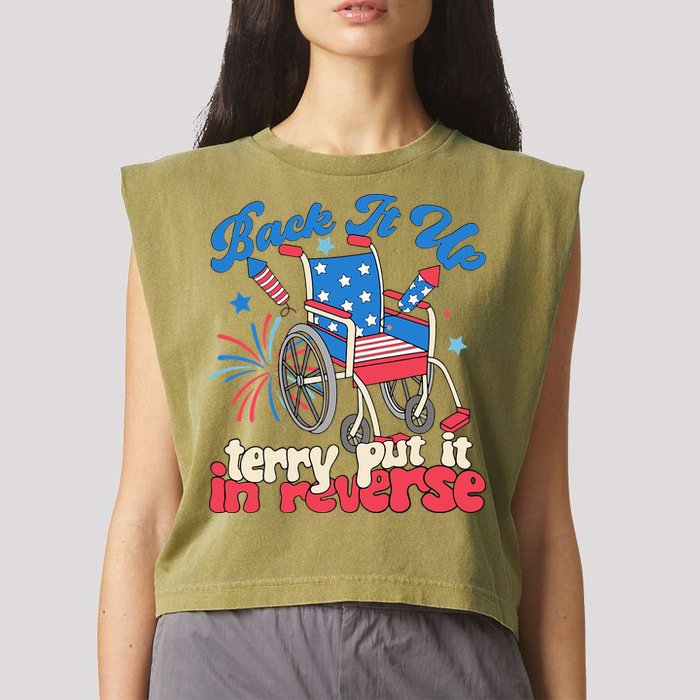 Back It Up Terry Put It In Reverse Firework 4th Of July Garment-Dyed Women's Muscle Tee