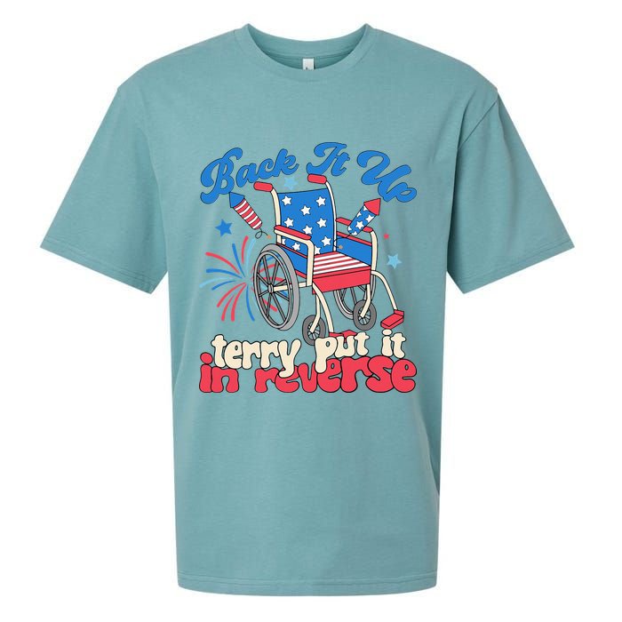 Back It Up Terry Put It In Reverse Firework 4th Of July Sueded Cloud Jersey T-Shirt