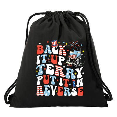 Back It Up Terry Put It In Reverse 4th July Drawstring Bag