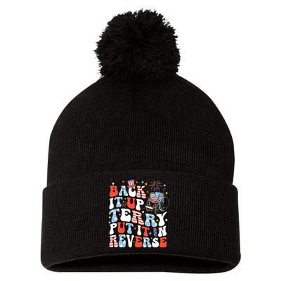 Back It Up Terry Put It In Reverse 4th July Pom Pom 12in Knit Beanie