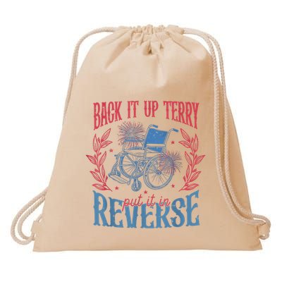Back It Up Terry Put In Reverse 4th Of July Drawstring Bag