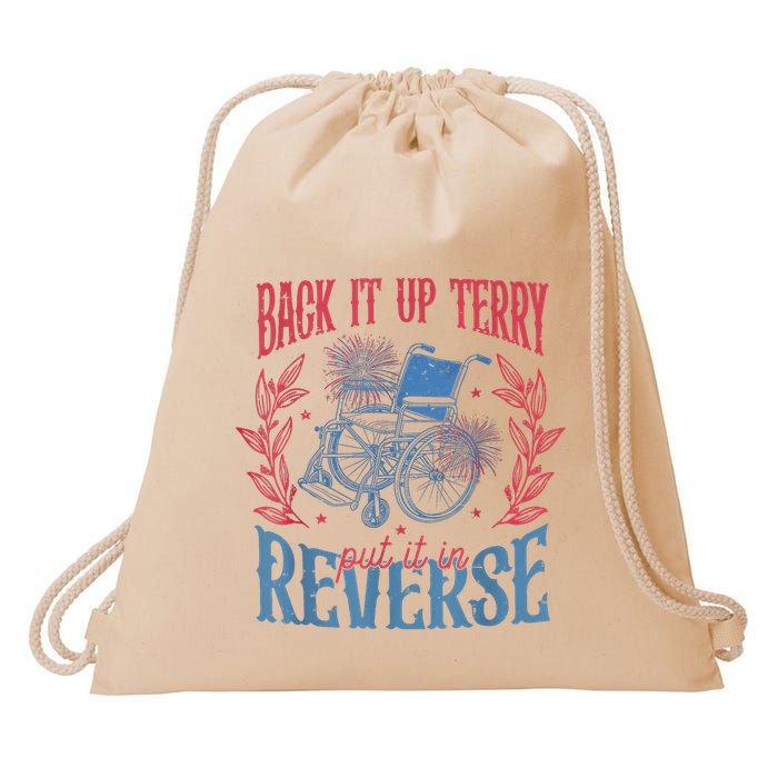 Back It Up Terry Put In Reverse 4th Of July Drawstring Bag