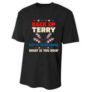 Back it Up Terry Put It In Reverse July 4th Fireworks Terry Performance Sprint T-Shirt