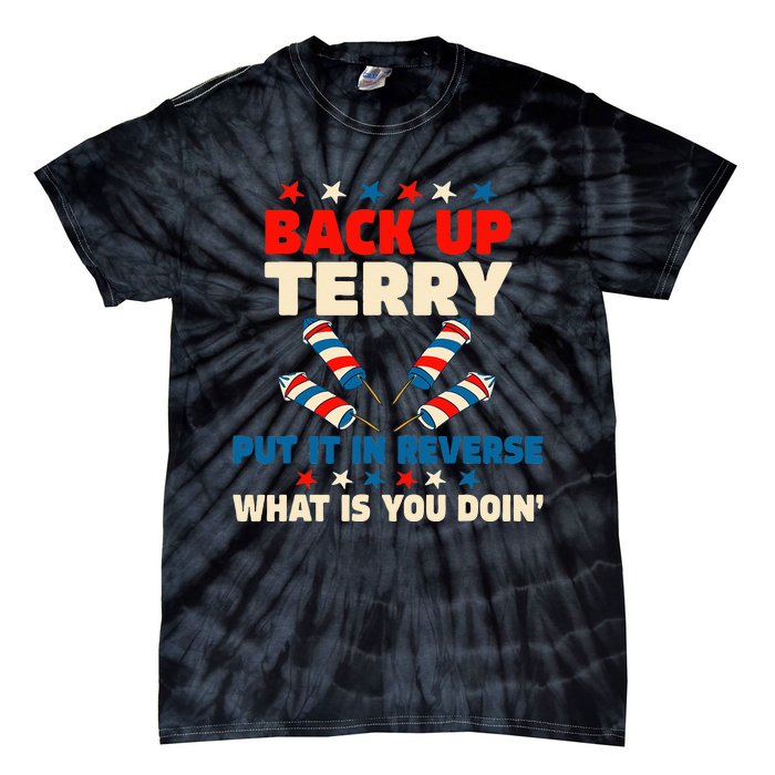 Back it Up Terry Put It In Reverse July 4th Fireworks Terry Tie-Dye T-Shirt