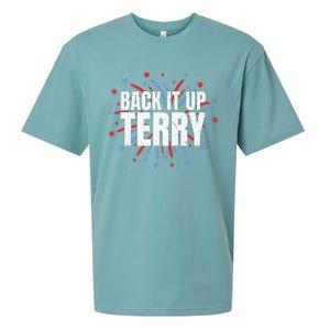 Back It Up Terry Funny 4th Of July Fireworks Sueded Cloud Jersey T-Shirt