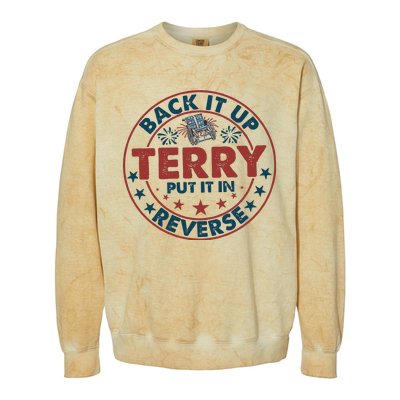 Back It Up Terry Put In Reverse Fireworks 4th Of July Colorblast Crewneck Sweatshirt