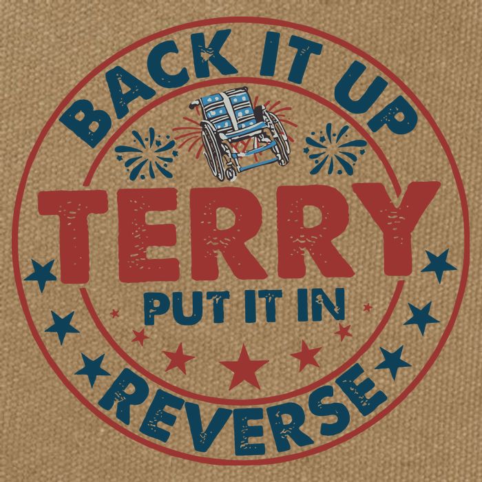 Back It Up Terry Put In Reverse Fireworks 4th Of July Cotton Canvas Backpack