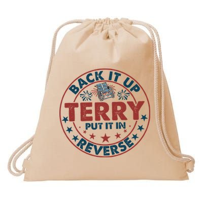 Back It Up Terry Put In Reverse Fireworks 4th Of July Drawstring Bag