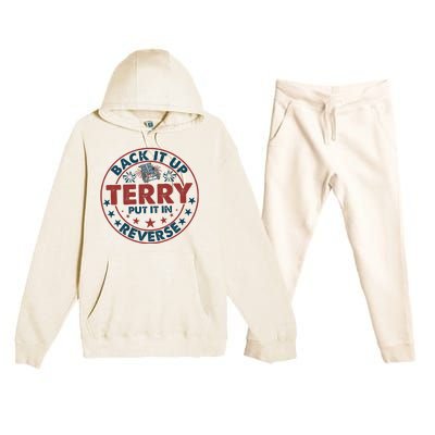 Back It Up Terry Put In Reverse Fireworks 4th Of July Premium Hooded Sweatsuit Set