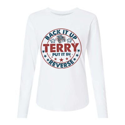 Back It Up Terry Put In Reverse Fireworks 4th Of July Womens Cotton Relaxed Long Sleeve T-Shirt