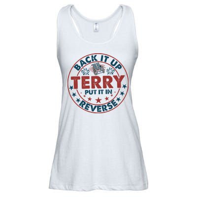 Back It Up Terry Put In Reverse Fireworks 4th Of July Ladies Essential Flowy Tank