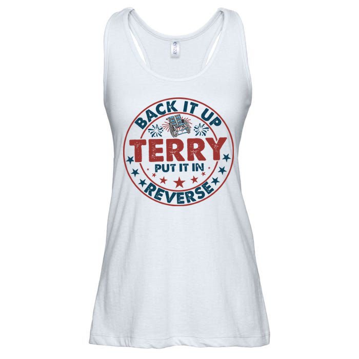 Back It Up Terry Put In Reverse Fireworks 4th Of July Ladies Essential Flowy Tank