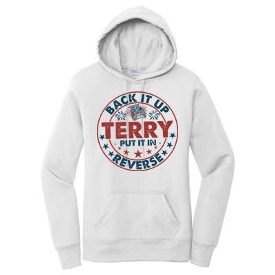 Back It Up Terry Put In Reverse Fireworks 4th Of July Women's Pullover Hoodie