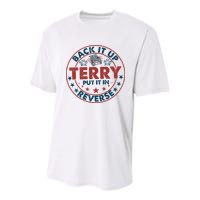 Back It Up Terry Put In Reverse Fireworks 4th Of July Youth Performance Sprint T-Shirt