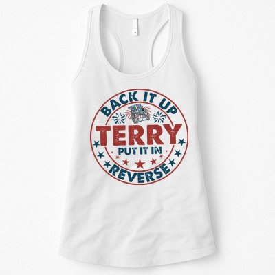 Back It Up Terry Put In Reverse Fireworks 4th Of July Womens Tank Top