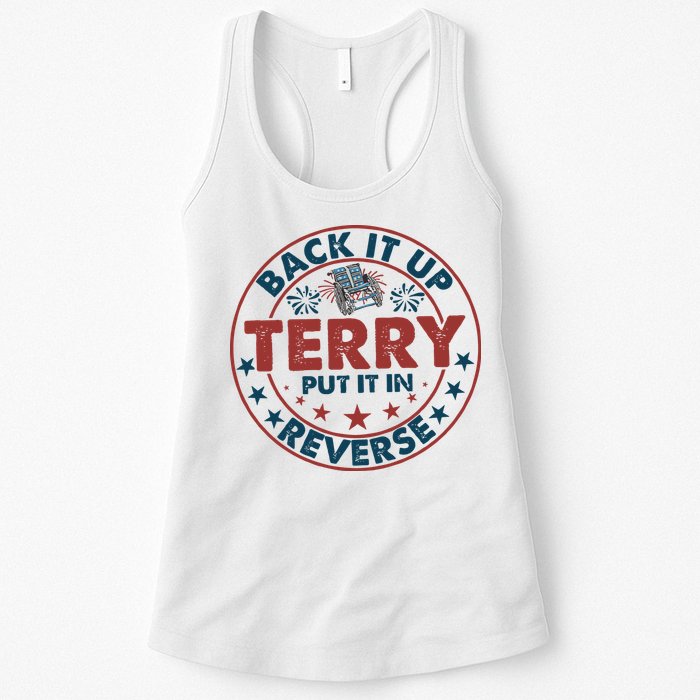 Back It Up Terry Put In Reverse Fireworks 4th Of July Womens Tank Top