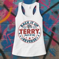 Back It Up Terry Put In Reverse Fireworks 4th Of July Womens Tank Top