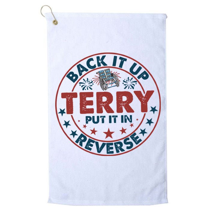 Back It Up Terry Put In Reverse Fireworks 4th Of July Golf Towel