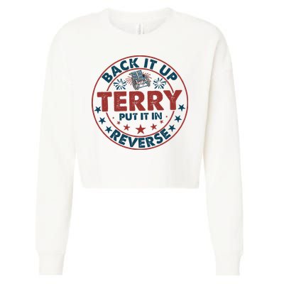 Back It Up Terry Put In Reverse Fireworks 4th Of July Cropped Pullover Crew