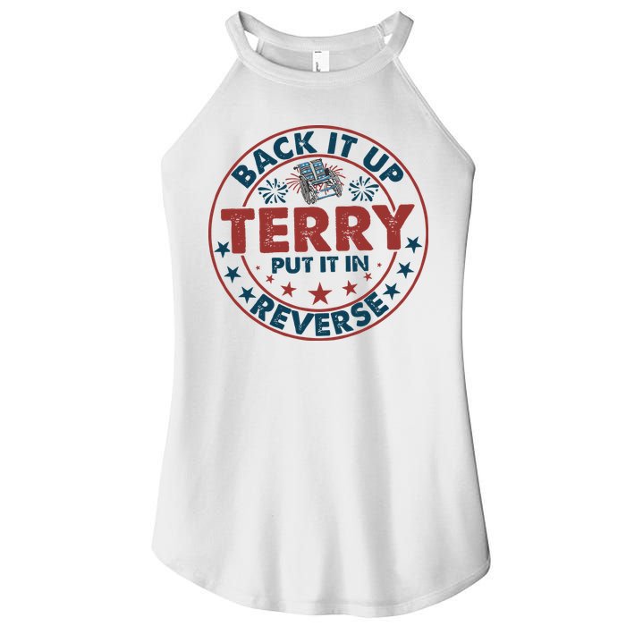 Back It Up Terry Put In Reverse Fireworks 4th Of July Women's Perfect Tri Rocker Tank