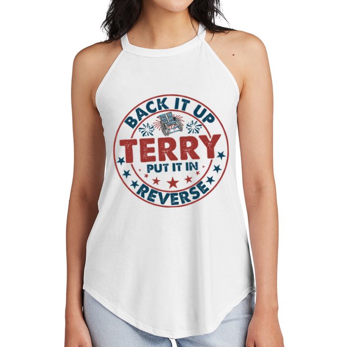Back It Up Terry Put In Reverse Fireworks 4th Of July Women's Perfect Tri Rocker Tank