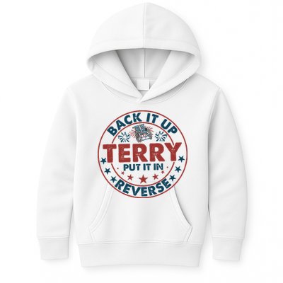 Back It Up Terry Put In Reverse Fireworks 4th Of July Kids Hoodie