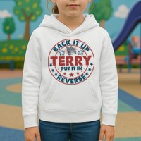 Back It Up Terry Put In Reverse Fireworks 4th Of July Kids Hoodie
