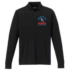 Back It Up Terry Put It In Reverse 4th Of July Fireworks Performance Long Sleeve Polo