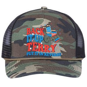 Back It Up Terry Put It In Reverse 4th Of July Fireworks Retro Rope Trucker Hat Cap