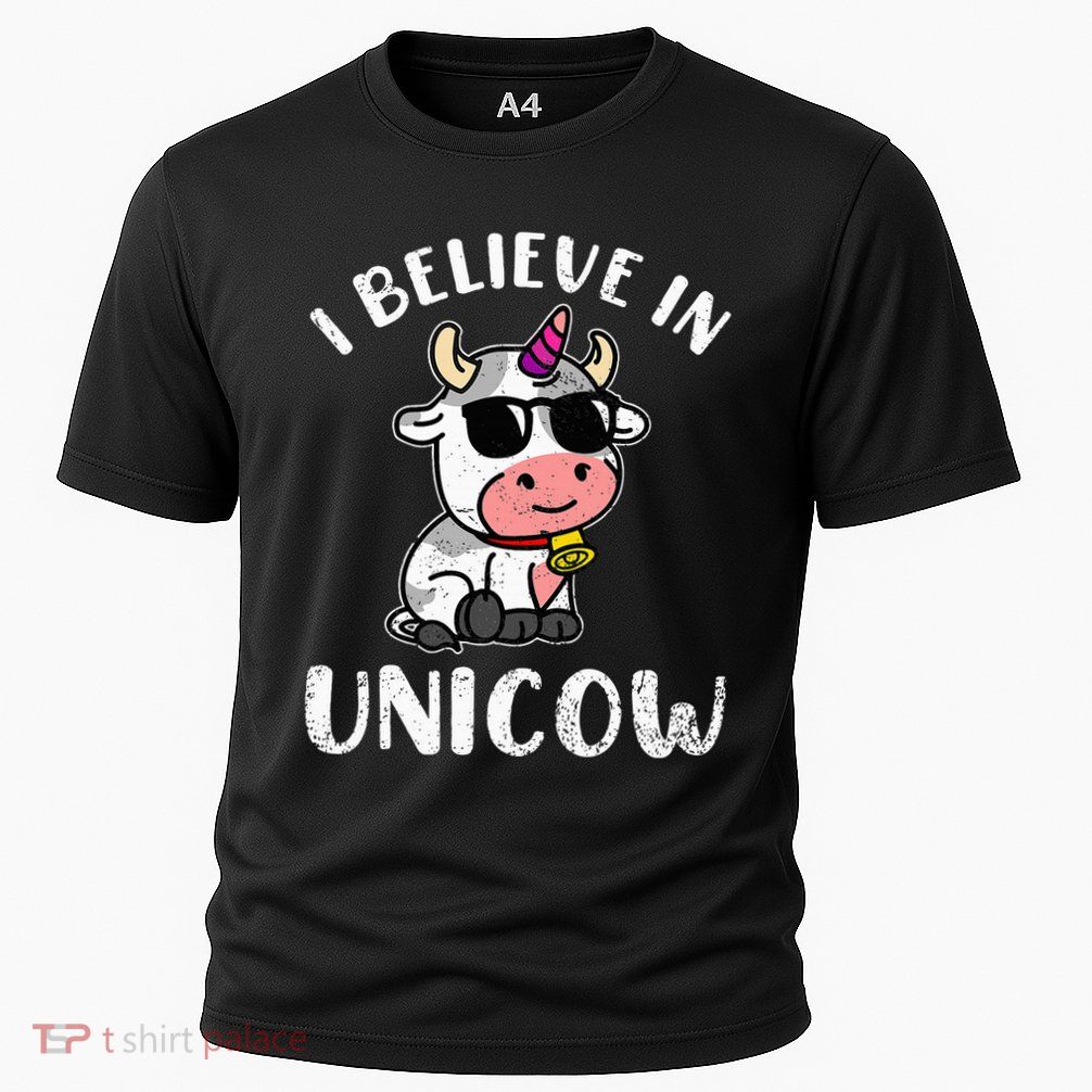 Believe In Unicow Dairy Farmer Cattle Rancher Performance Shirt
