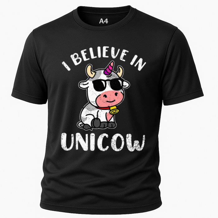 Believe In Unicow Dairy Farmer Cattle Rancher Cooling Performance Crew T-Shirt