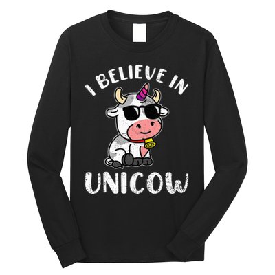 Believe In Unicow Dairy Farmer Cattle Rancher Long Sleeve Shirt