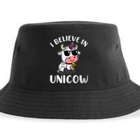 Believe In Unicow Dairy Farmer Cattle Rancher Sustainable Bucket Hat