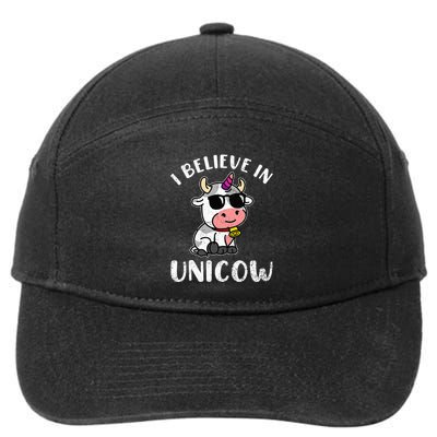 Believe In Unicow Dairy Farmer Cattle Rancher 7-Panel Snapback Hat