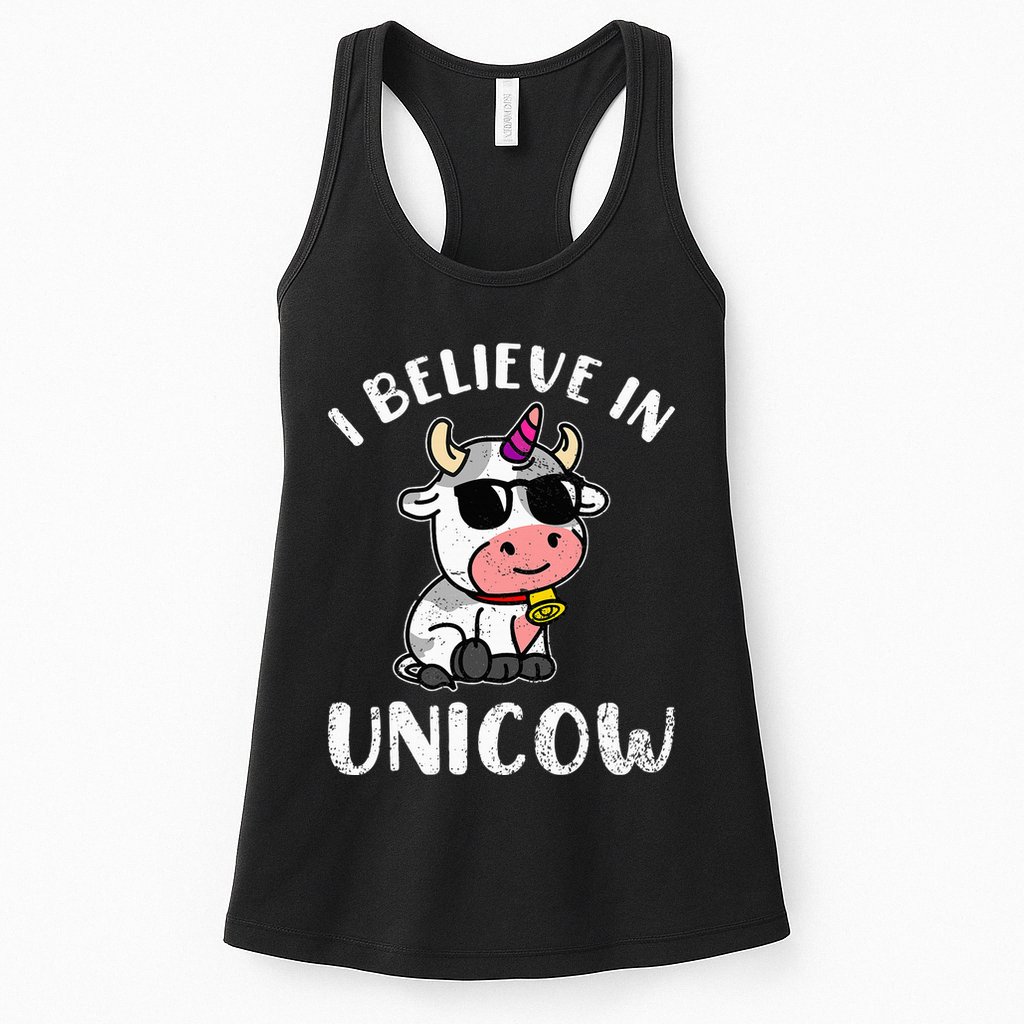 Believe In Unicow Dairy Farmer Cattle Rancher Womens Tank Top