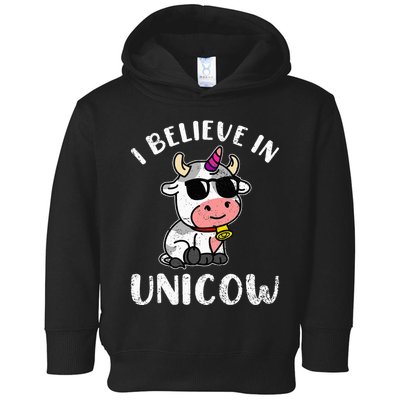 Believe In Unicow Dairy Farmer Cattle Rancher Toddler Hoodie