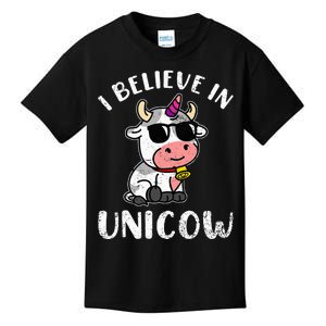 Believe In Unicow Dairy Farmer Cattle Rancher Kids T-Shirt