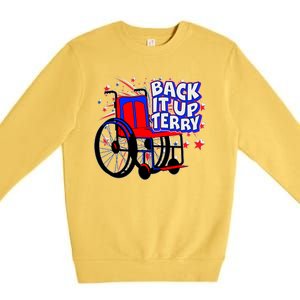 Back It Up Terry Fireworks Wheelchair Premium Crewneck Sweatshirt