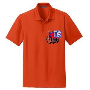 Back It Up Terry Fireworks Wheelchair Dry Zone Grid Polo